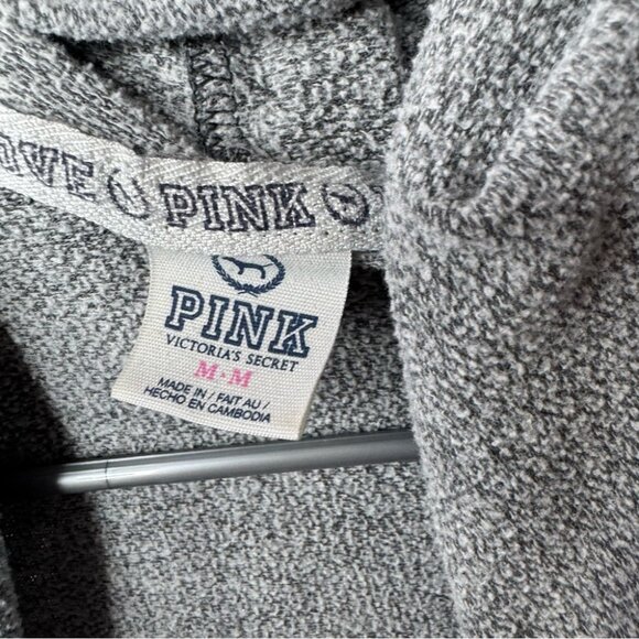 Victoria secret pink sweater hoodie ombré sunset 86 on back zip up zipper grey - Picture 10 of 11